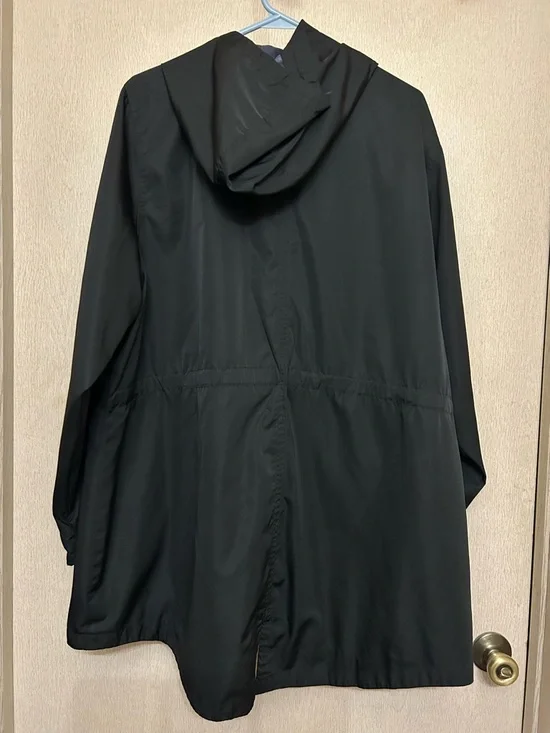 Time and Tru Black Raincoat Windbreaker Jacket - Size 1XL - Picture 3 of 6